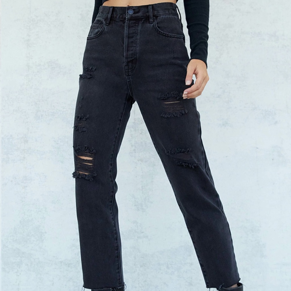 PacSun High Waisted Straight Leg Jeans- Black